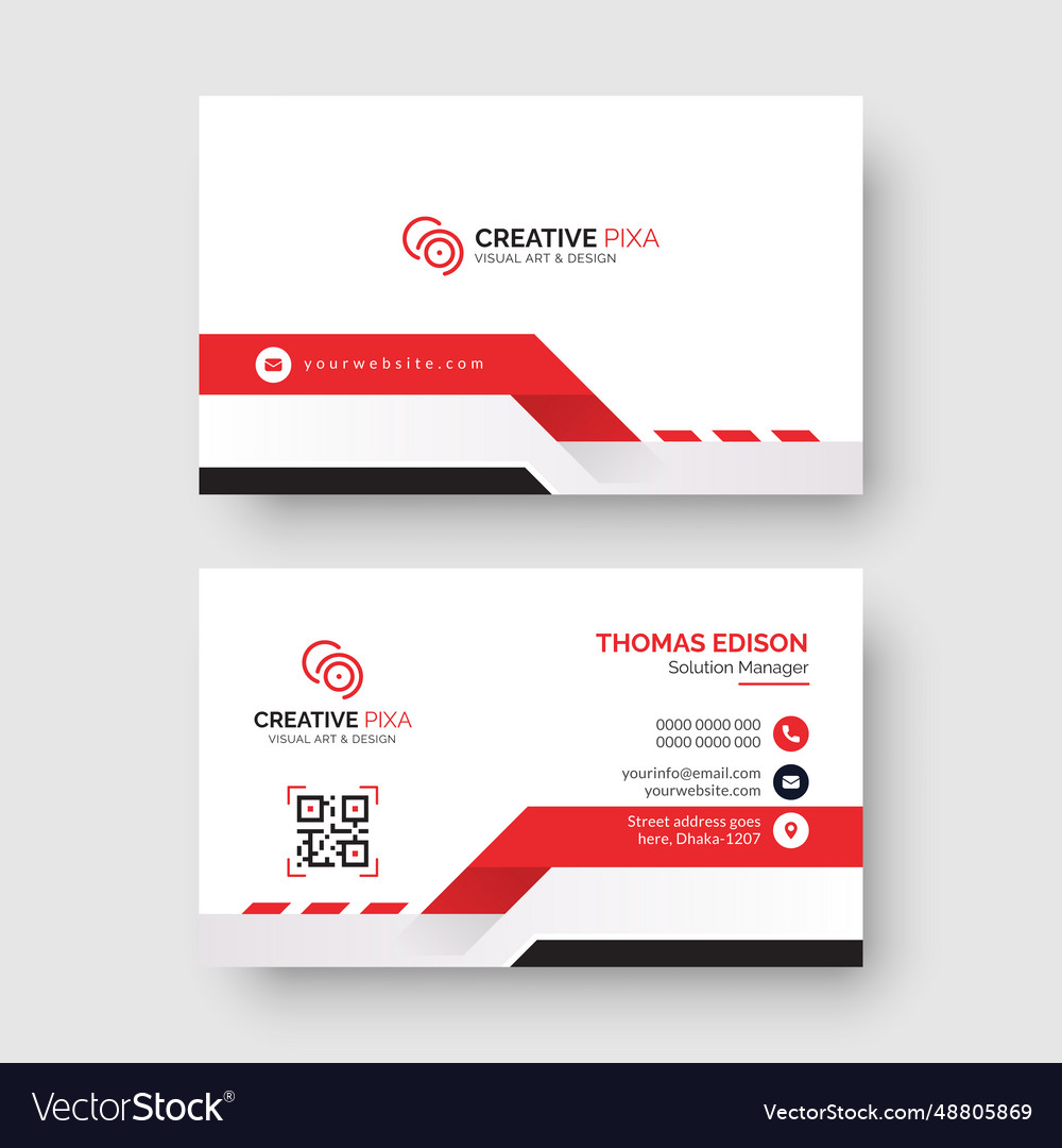 Creative business card print template visiting Vector Image