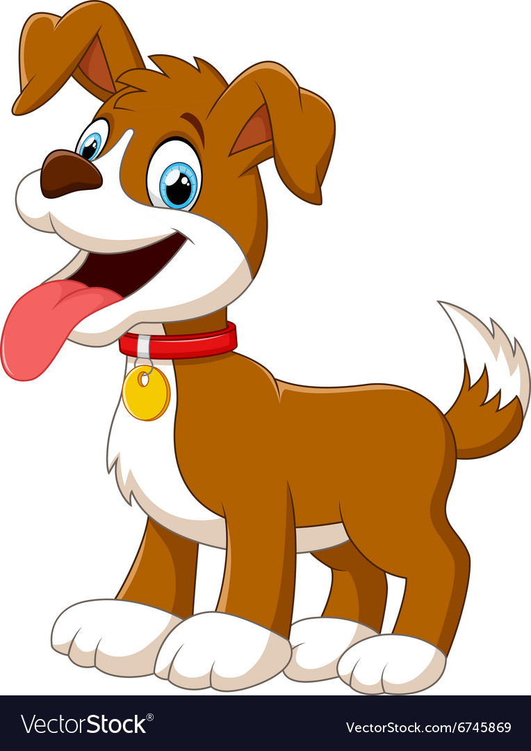 Cute fun dog cartoon Royalty Free Vector Image