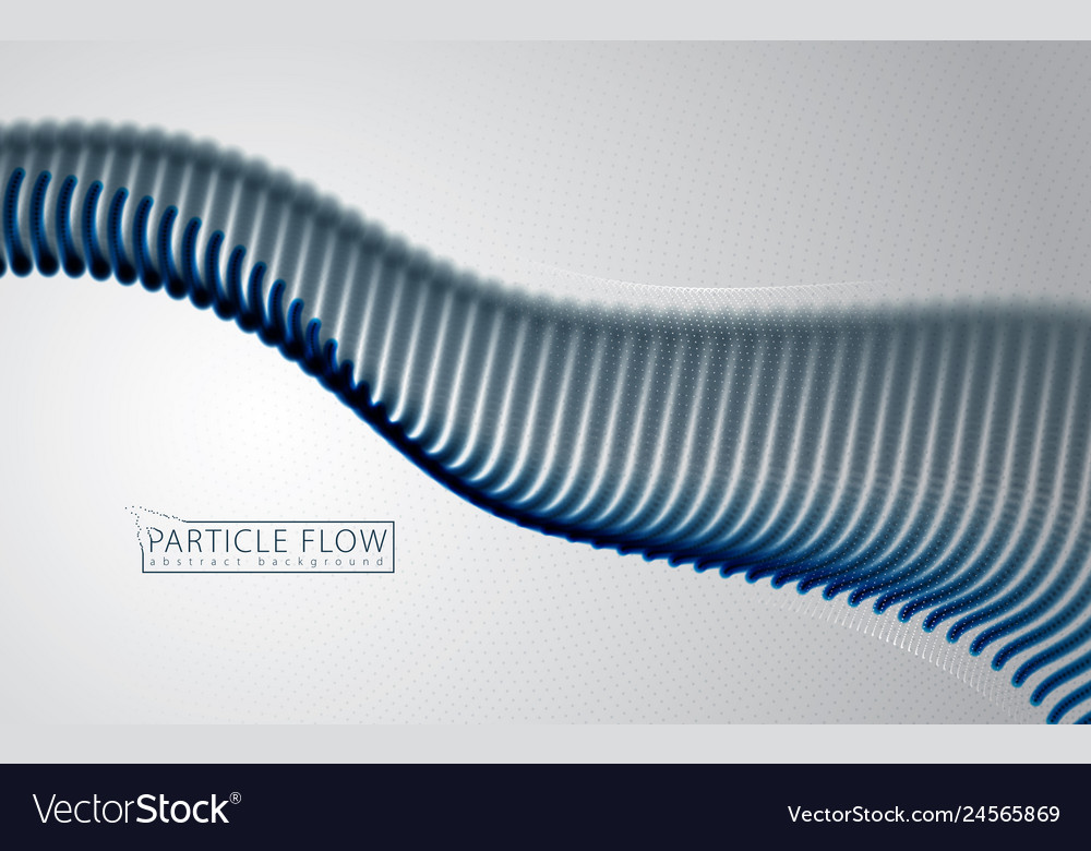 Digital wave of flowing particles in motion Vector Image Digital wave of flowing particles in motion