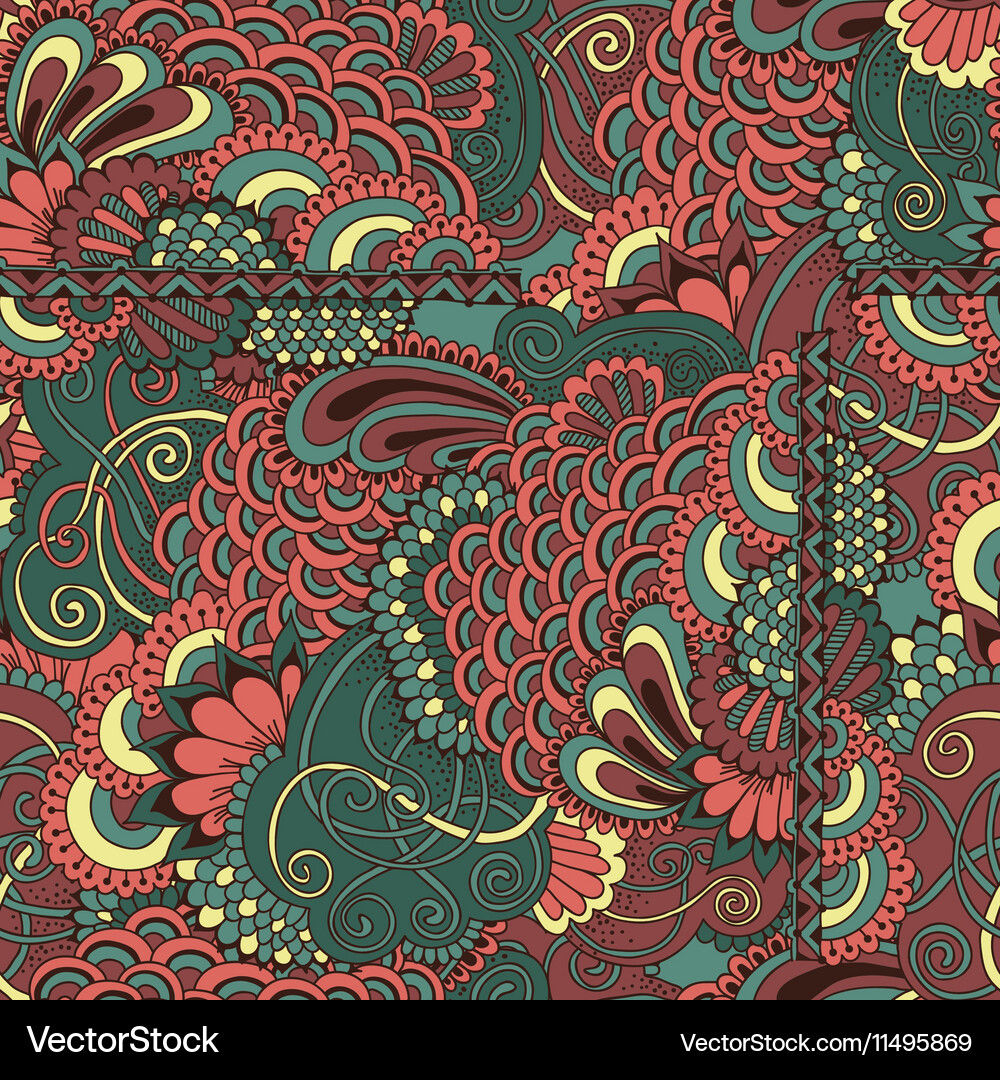 Hand drawn doodle seamless pattern Royalty Free Vector Image