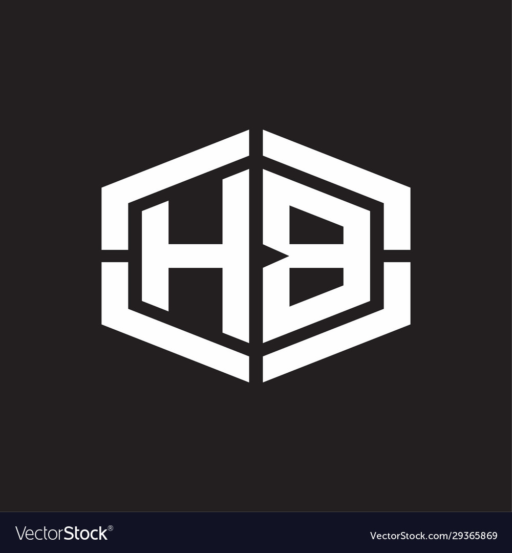 Hb logo monogram with hexagon shape and piece