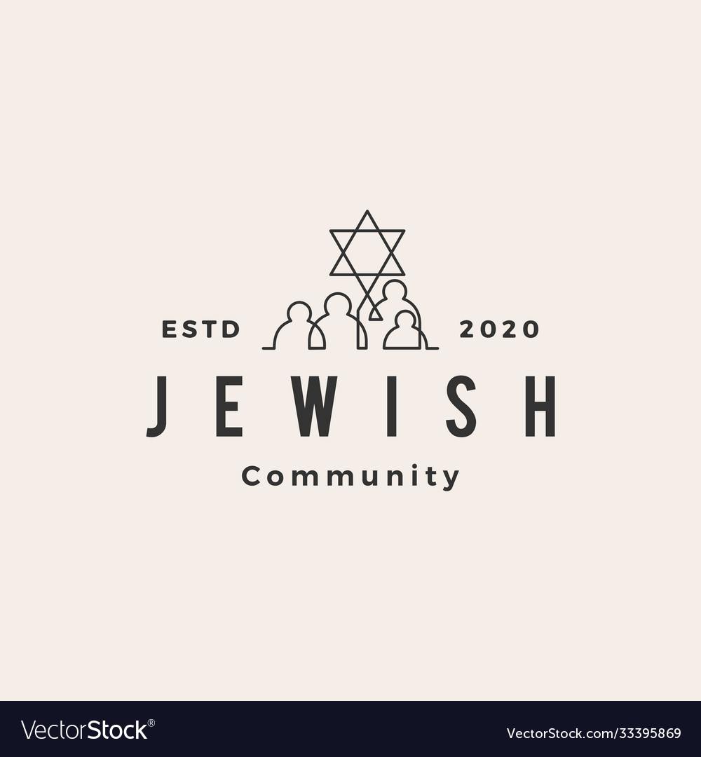 Jewish people community hipster vintage logo icon