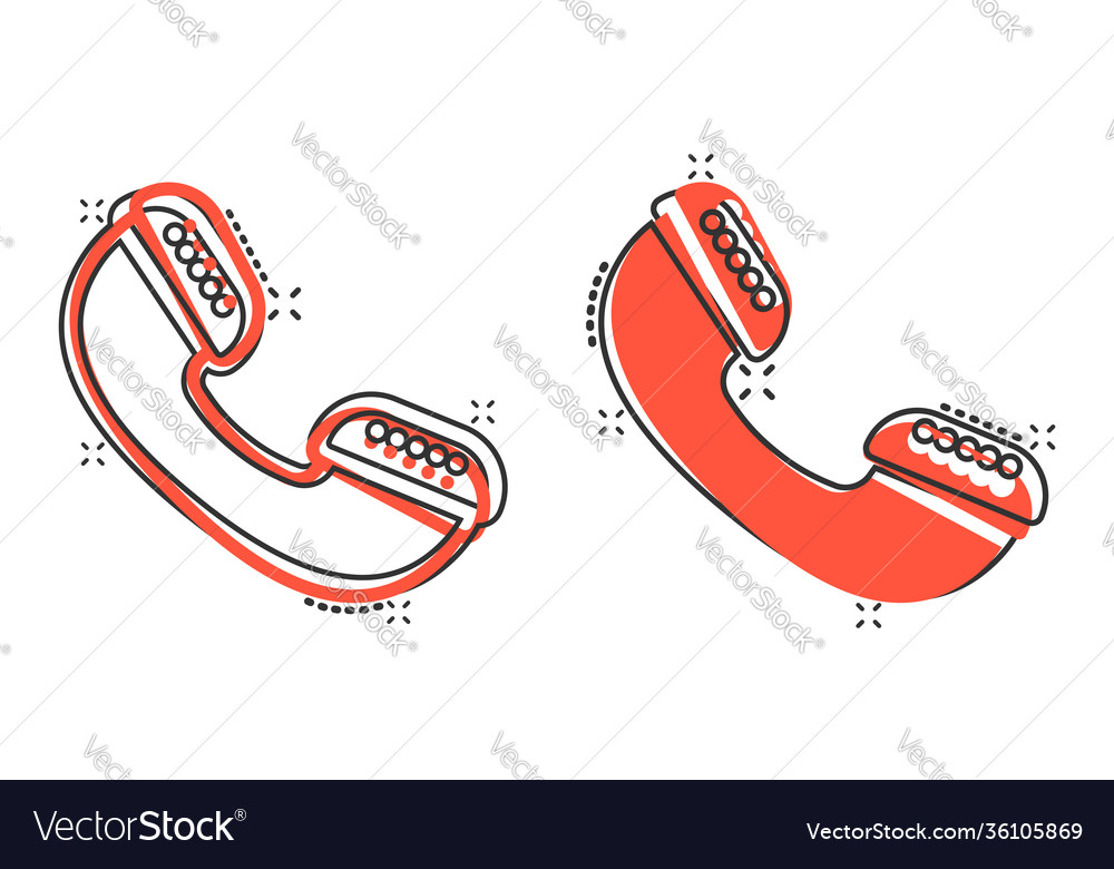 Handy-Icon im Comic-Stil Telefongespräch vector image Handy-Icon im Comic-Stil Telefongespräch