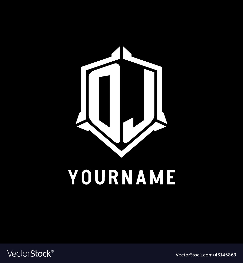 Oj logo initial with shield shape design style