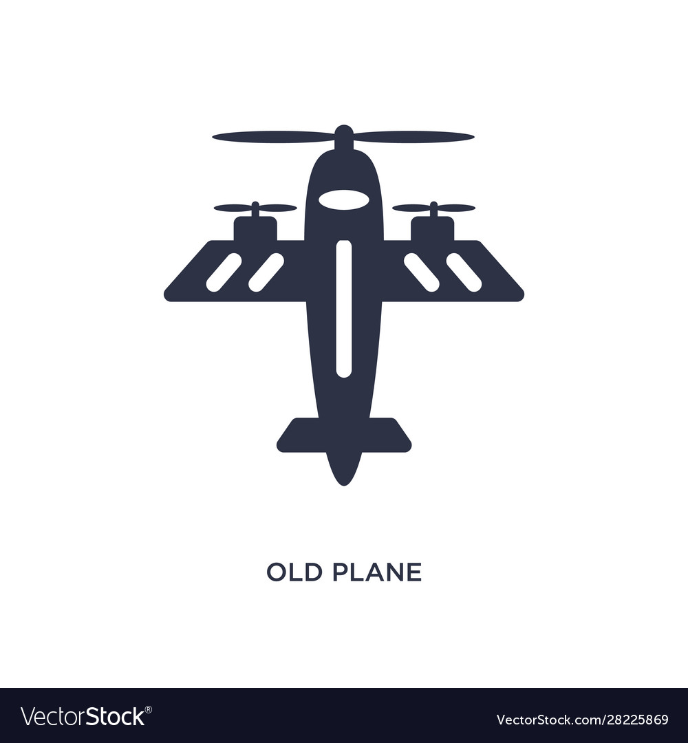 Old plane icon on white background simple element vector image Old plane icon on white background simple element