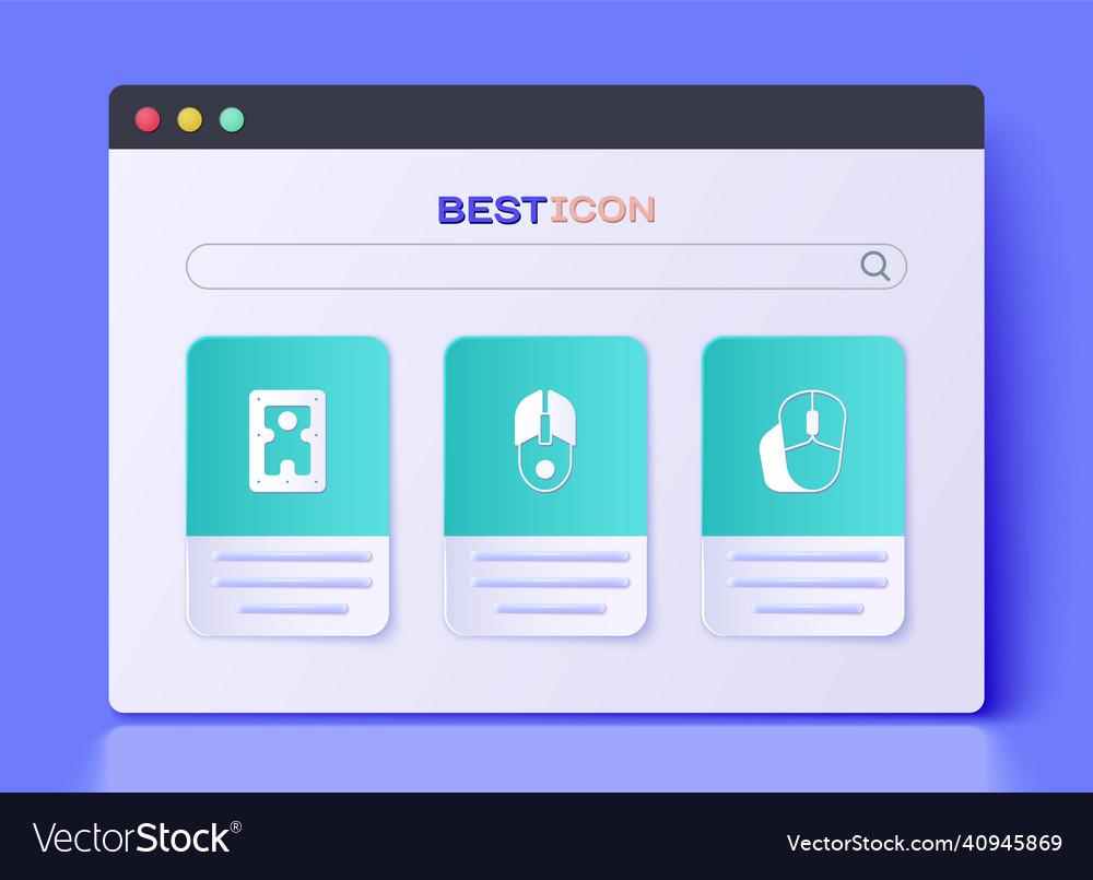 Set computer mouse hard disk drive hdd and icon Vector Image Set computer mouse hard disk drive hdd and icon