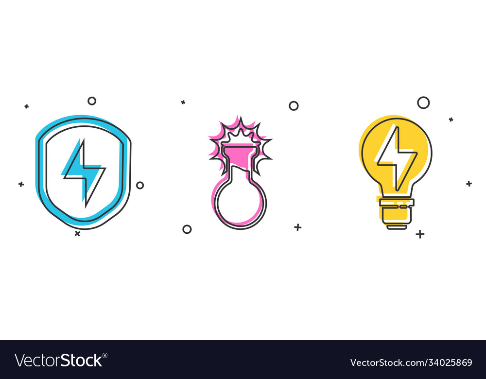 Set secure shield with lightning test tube
