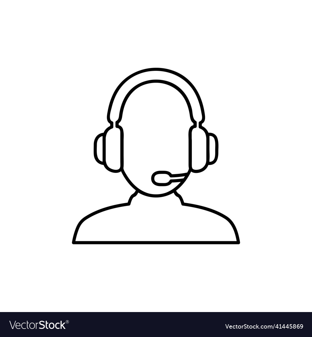 Thin line hotline icon concept of ask ui tech Vector Image Thin line hotline icon concept of ask ui tech