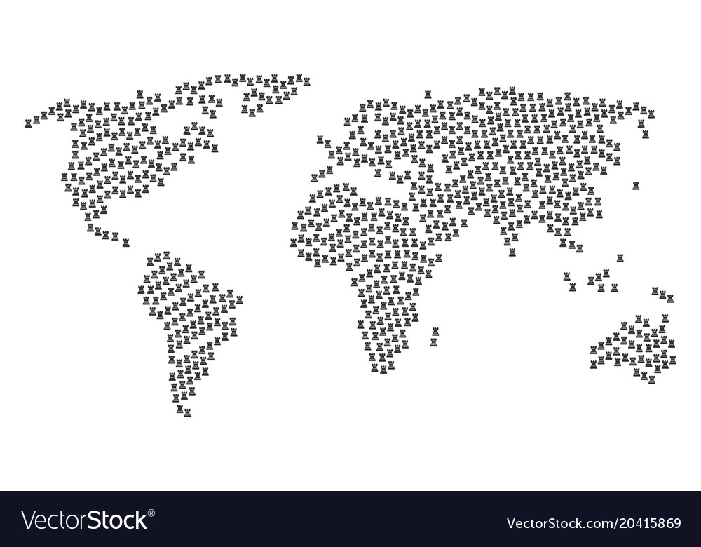 World map pattern of chess tower items