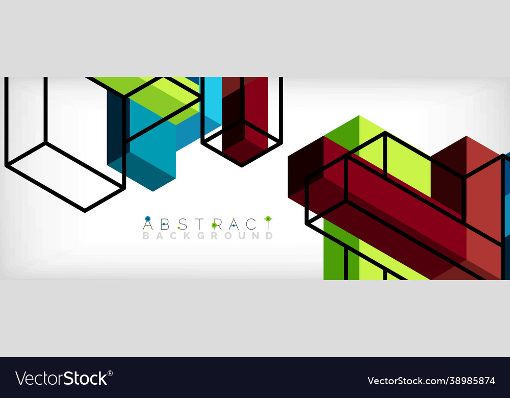 Abstract background 3d cubes cubic elements vector image Abstract background 3d cubes cubic elements