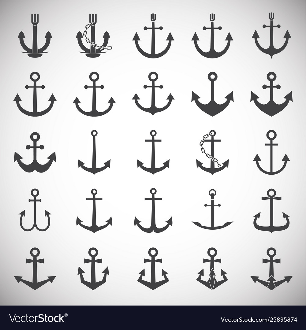 Anchor icons set on background for graphic and web