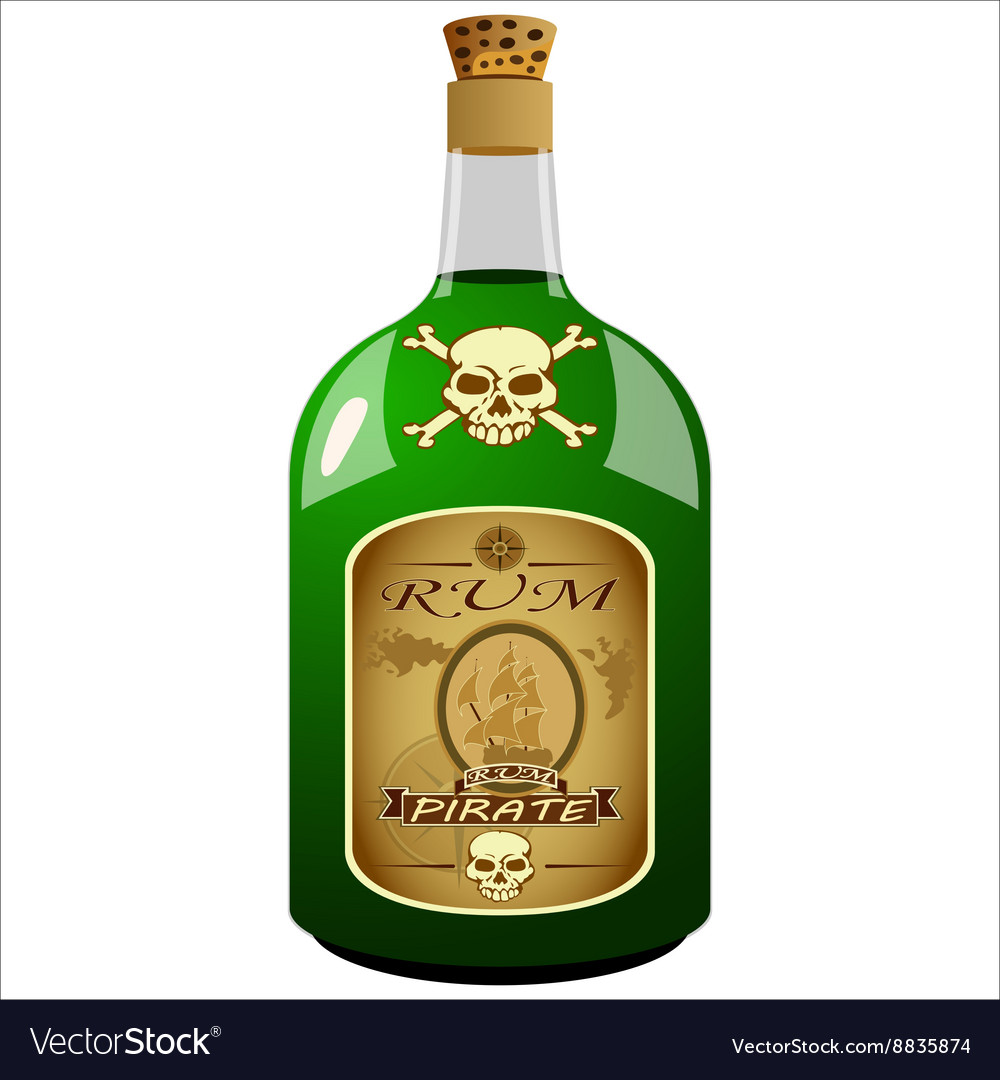 Bottle of pirate rum