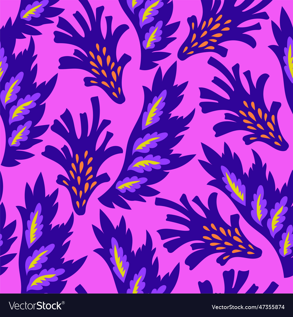 Bright seamless pattern with colorful ornamental