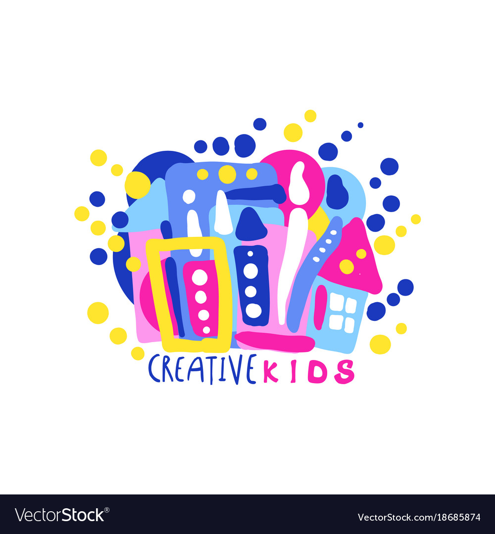 creative-kids-logo-design-colorful-labels-and-vector-image