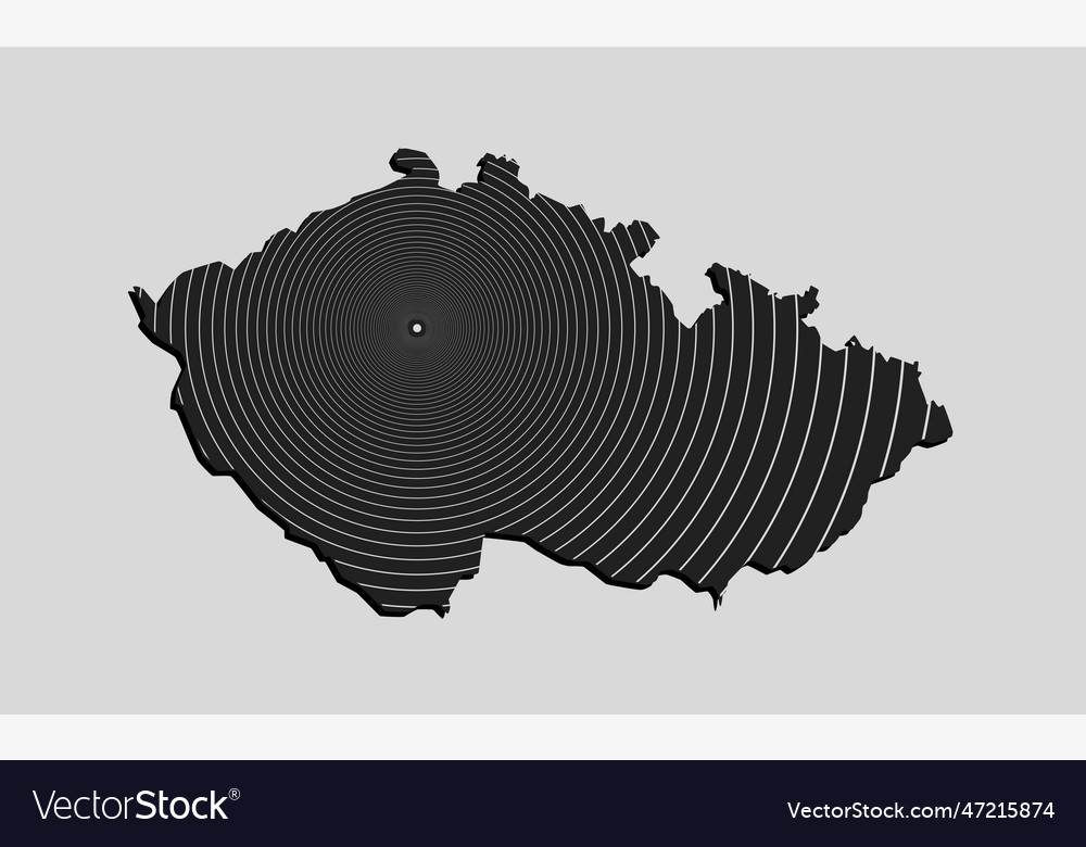 Czech map from lines - internet radio signal vector image Czech map from lines - internet radio signal