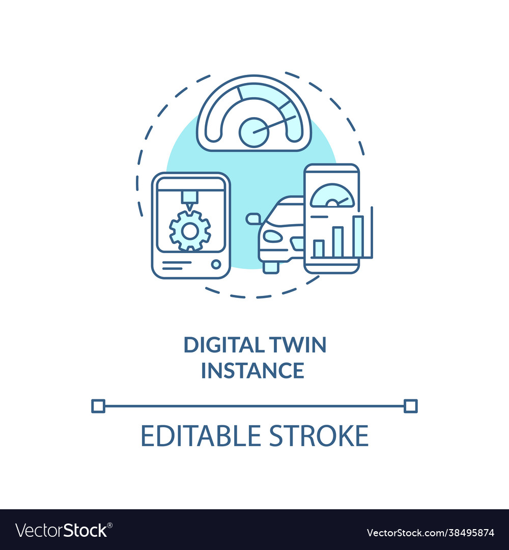 Digital twin instance concept icon vector image Digital twin instance concept icon