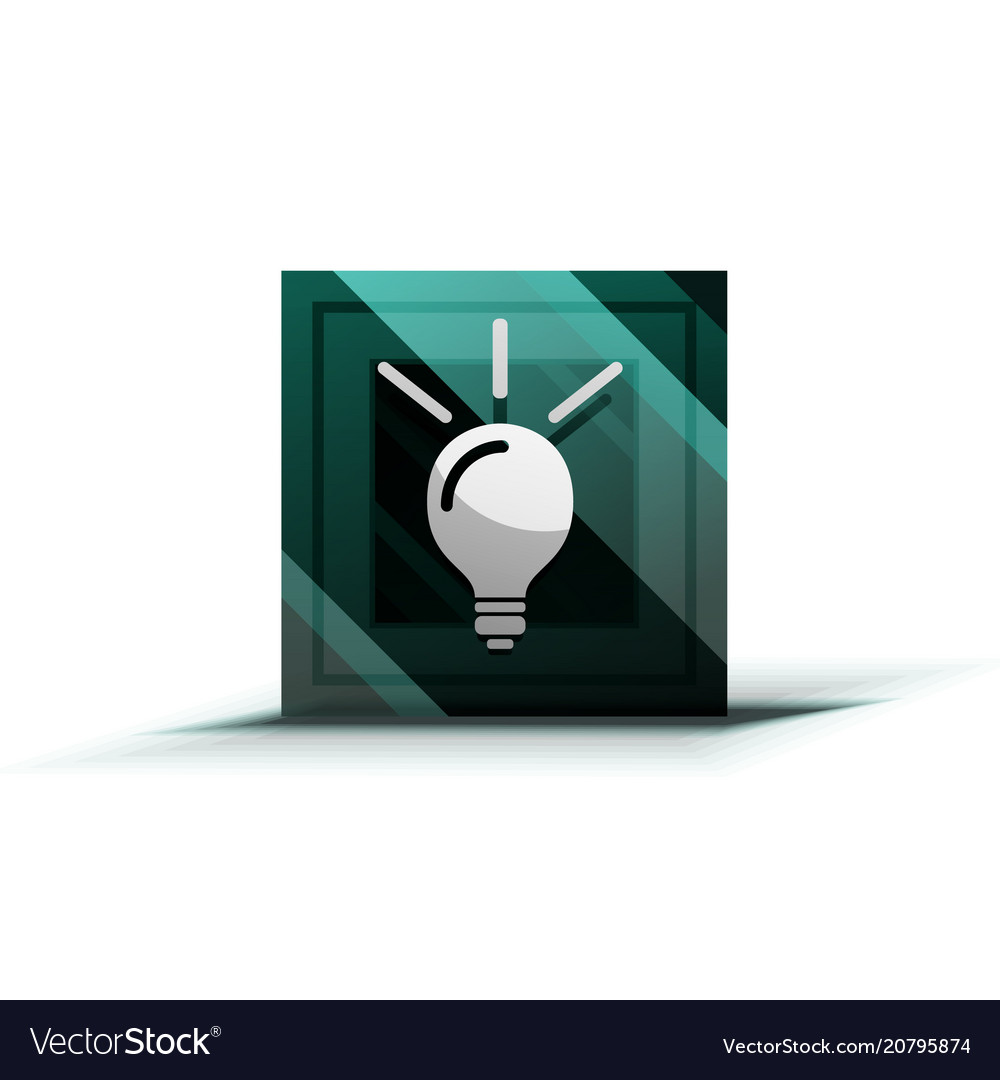 Light bulb new idea concept web button vector image Light bulb new idea concept web button