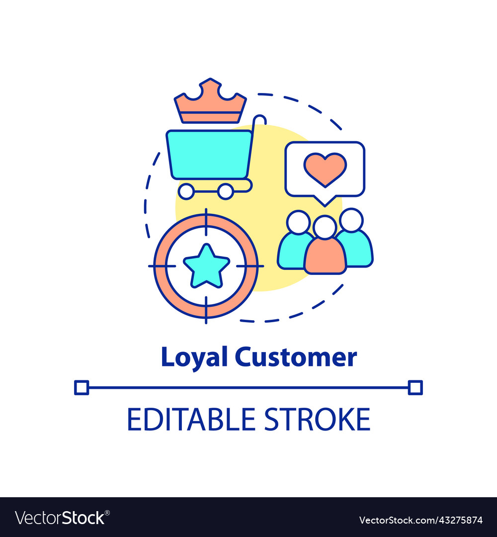 Loyal customers concept icon Royalty Free Vector Image