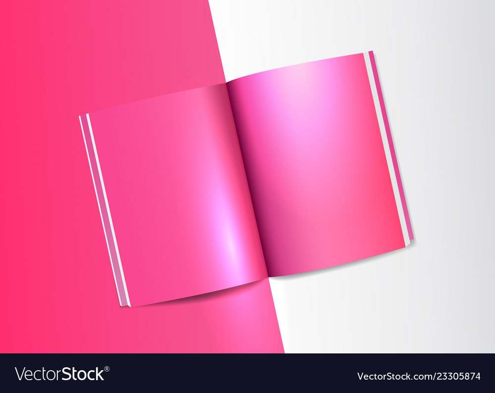 Magazine book mockup template realistic open empty vector image Magazine book mockup template realistic open empty