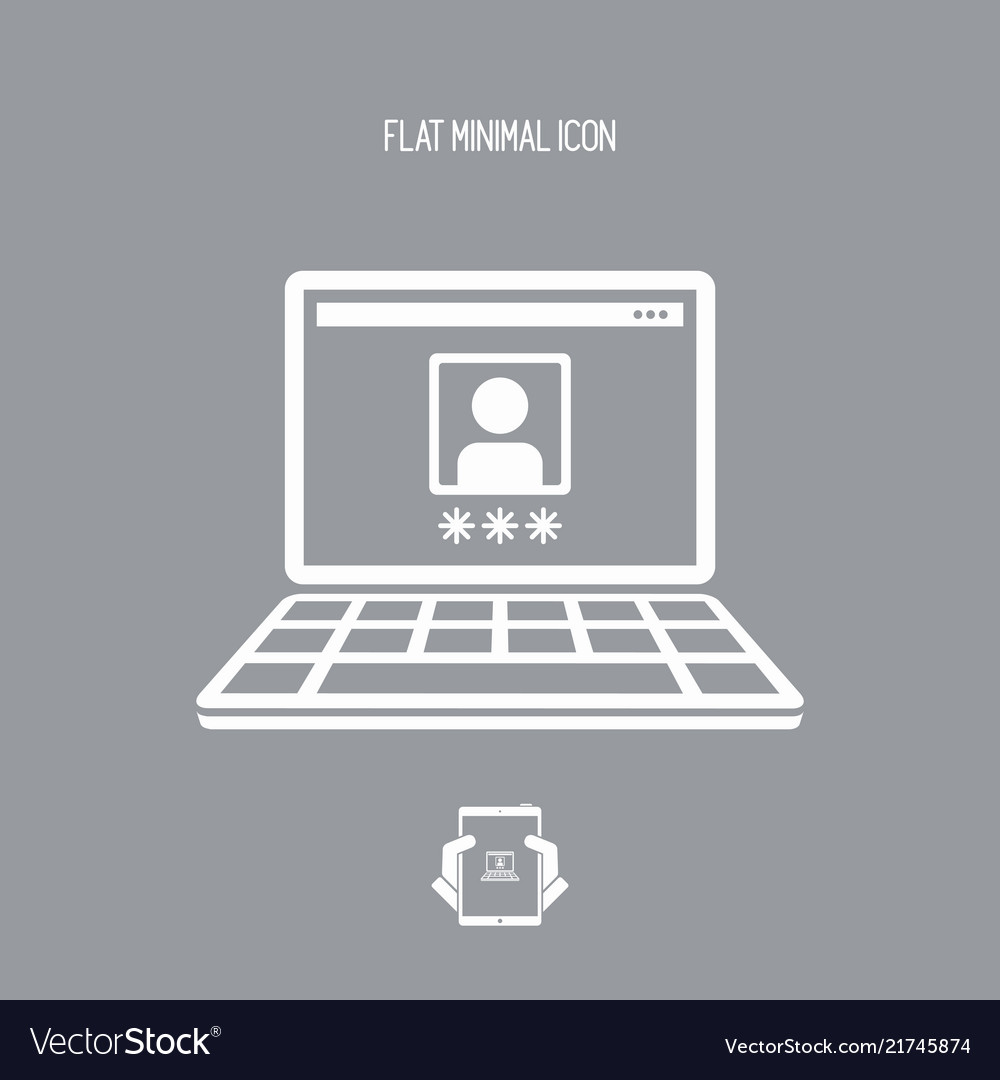 Private computer account - flat minimal icon
