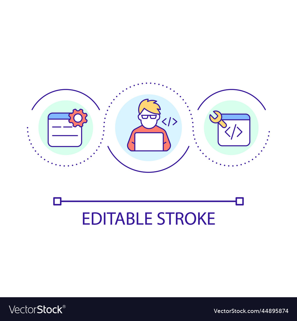 Programmer loop concept icon Vector Image Programmer loop concept icon