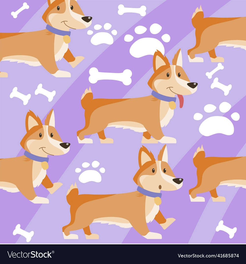 Seamless pattern with dog vector image Seamless pattern with dog
