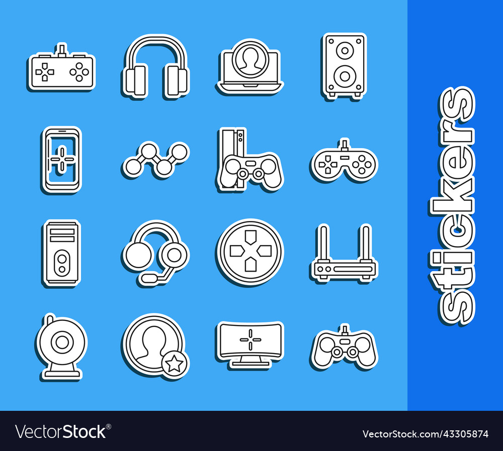 Zeilen-Gamepad-Router und Wi-Fi-Signal erstellen vector image Zeilen-Gamepad-Router und Wi-Fi-Signal erstellen
