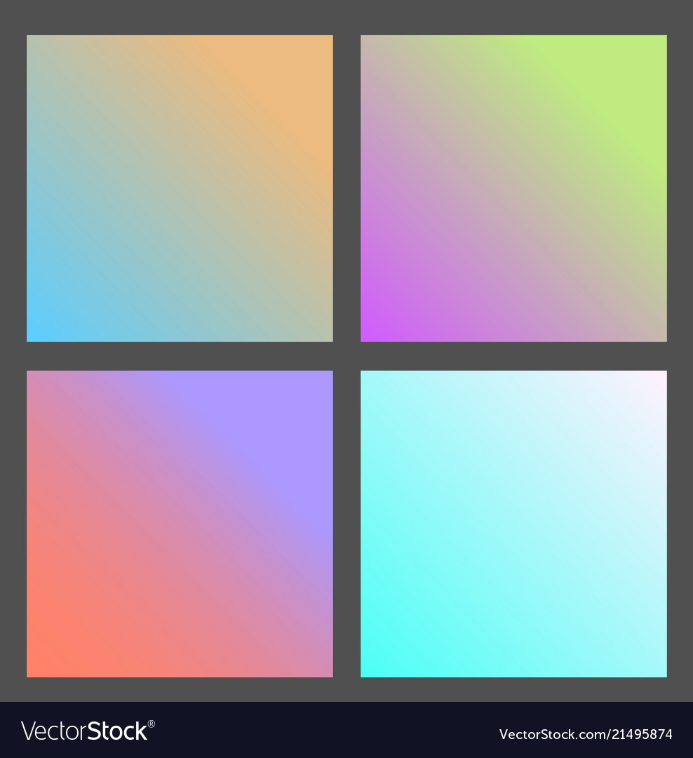 Set of gradient futuristic square design vector image Set of gradient futuristic square design