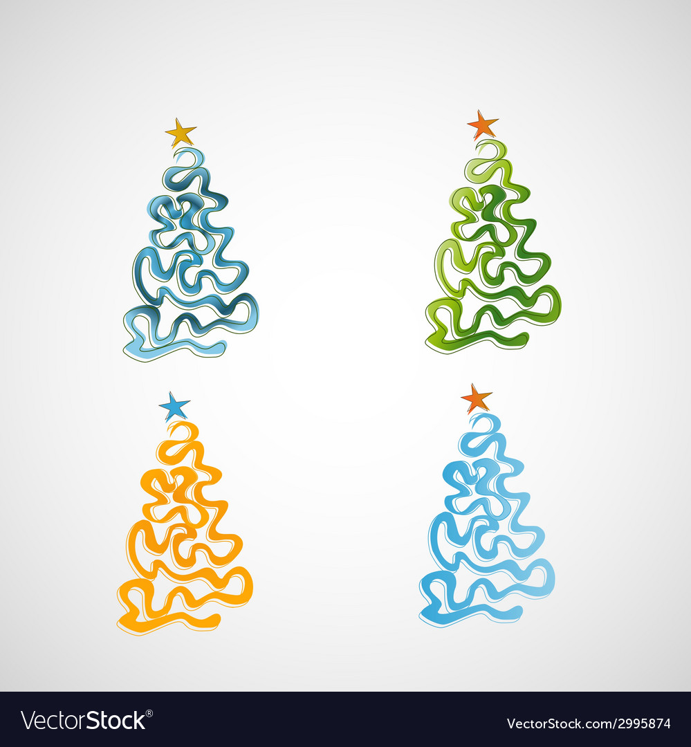 Set of trees on a light background