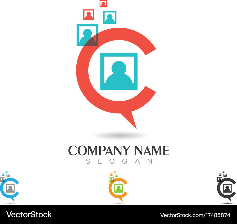 Speech bubble icon logo Royalty Free Vector Image
