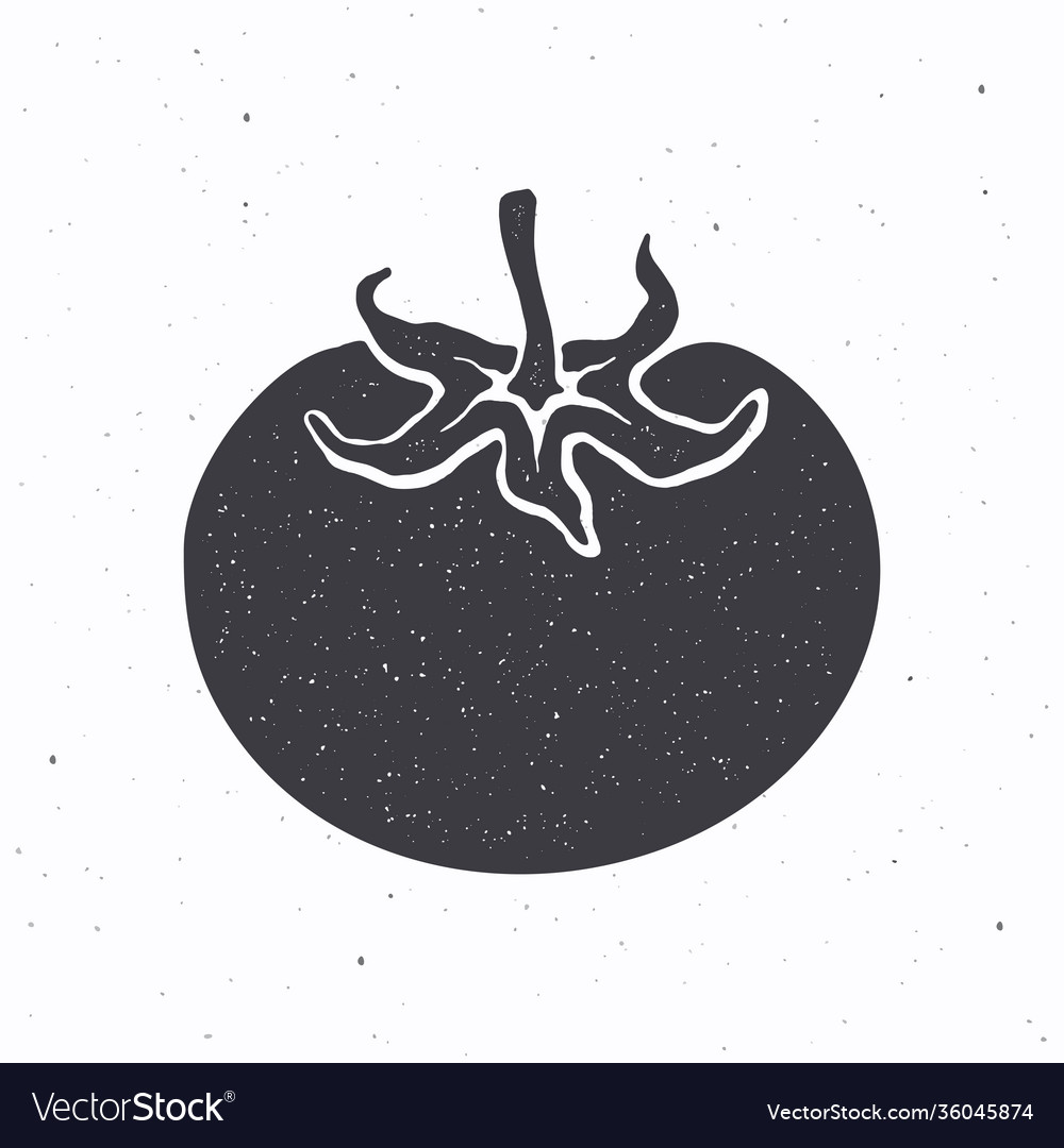 Tomato with a stem silhouette vector image Tomato with a stem silhouette