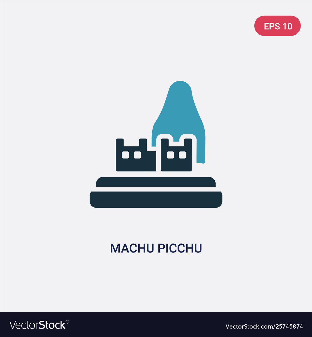 Two color machu picchu icon from monuments