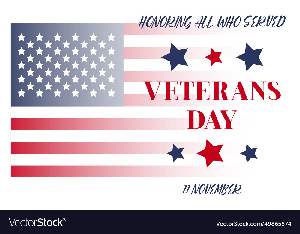 Us veterans day background happy Royalty Free Vector Image