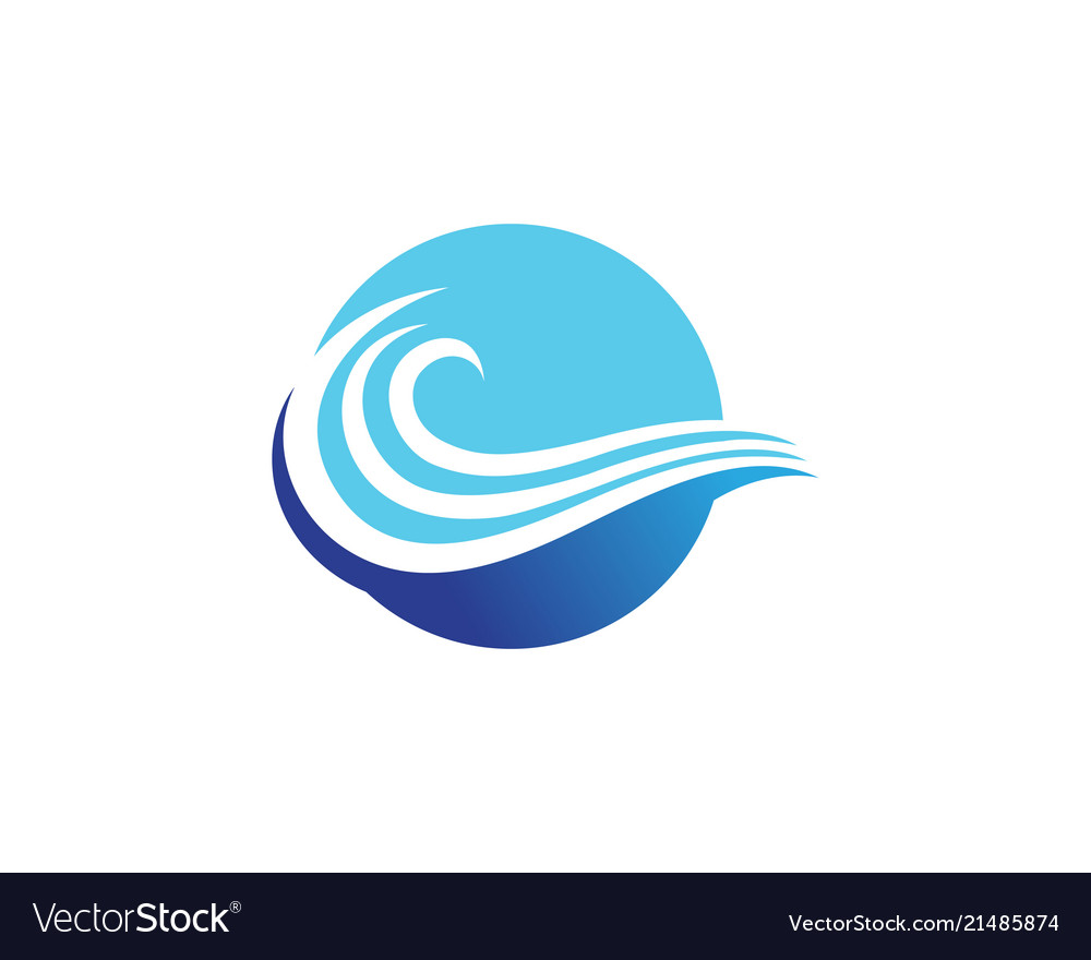 Wave beach logo and symbols template Royalty Free Vector