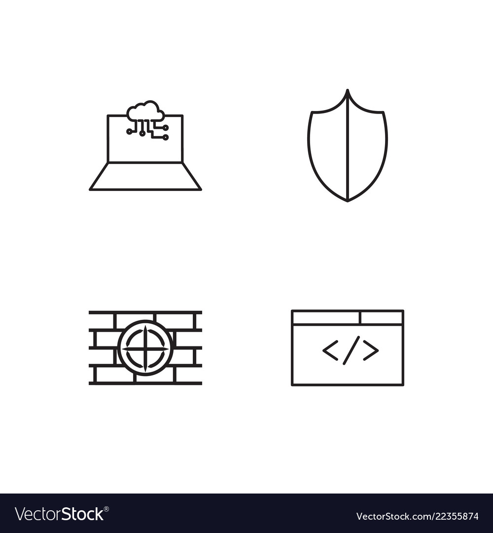 Web simple outlined icons set Vector Image Web simple outlined icons set