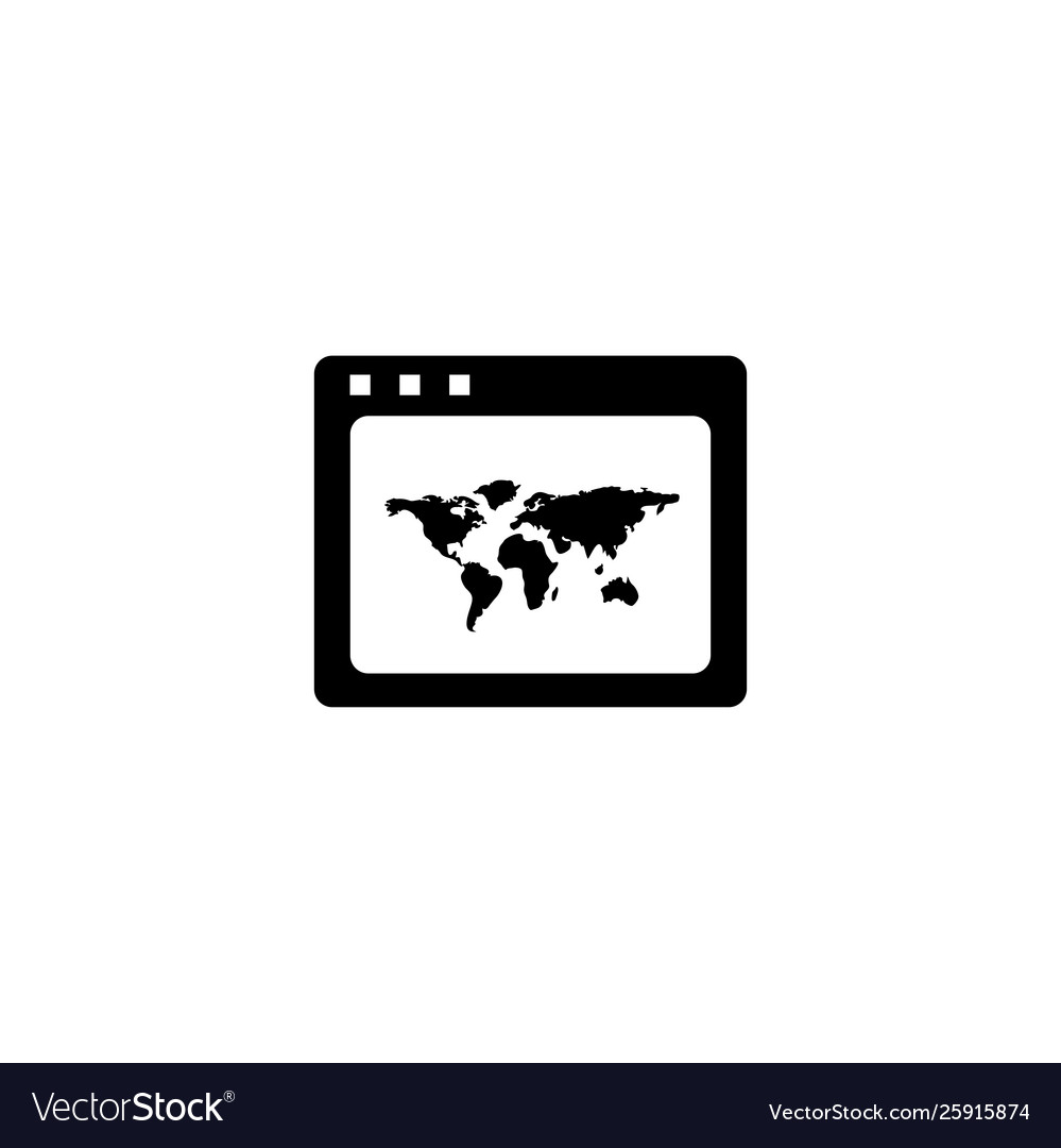 World wide web icon in flat style for apps ui vector image World wide web icon in flat style for apps ui