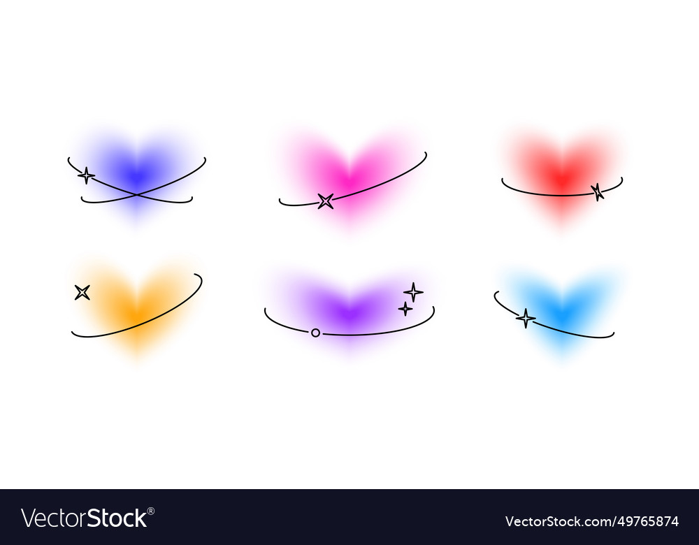 Y2k hearts with eclipse line elements set