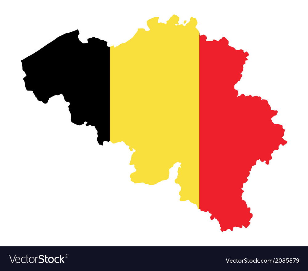 Belgium Map and Flag