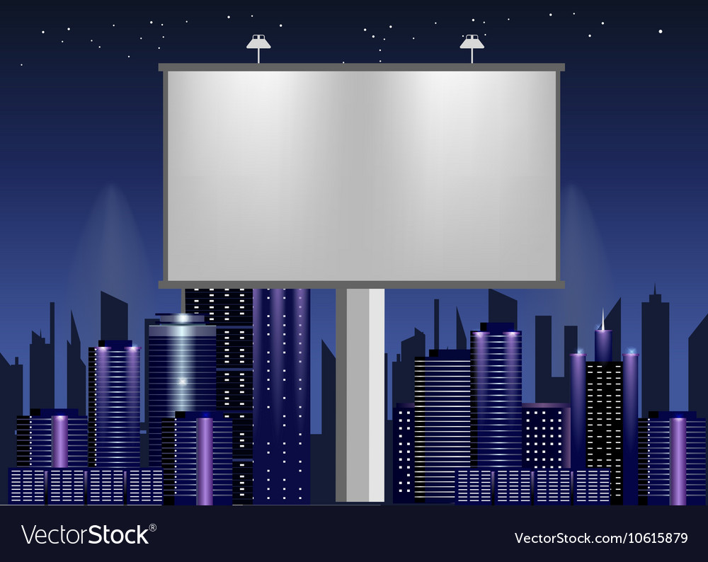 Big billboard advertisement commercial blank Vector Image