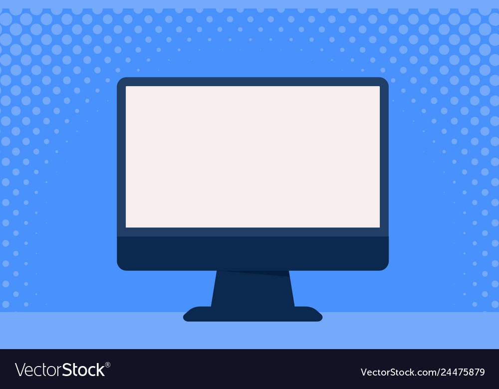 Blank computer color monitor vector image Blank computer color monitor