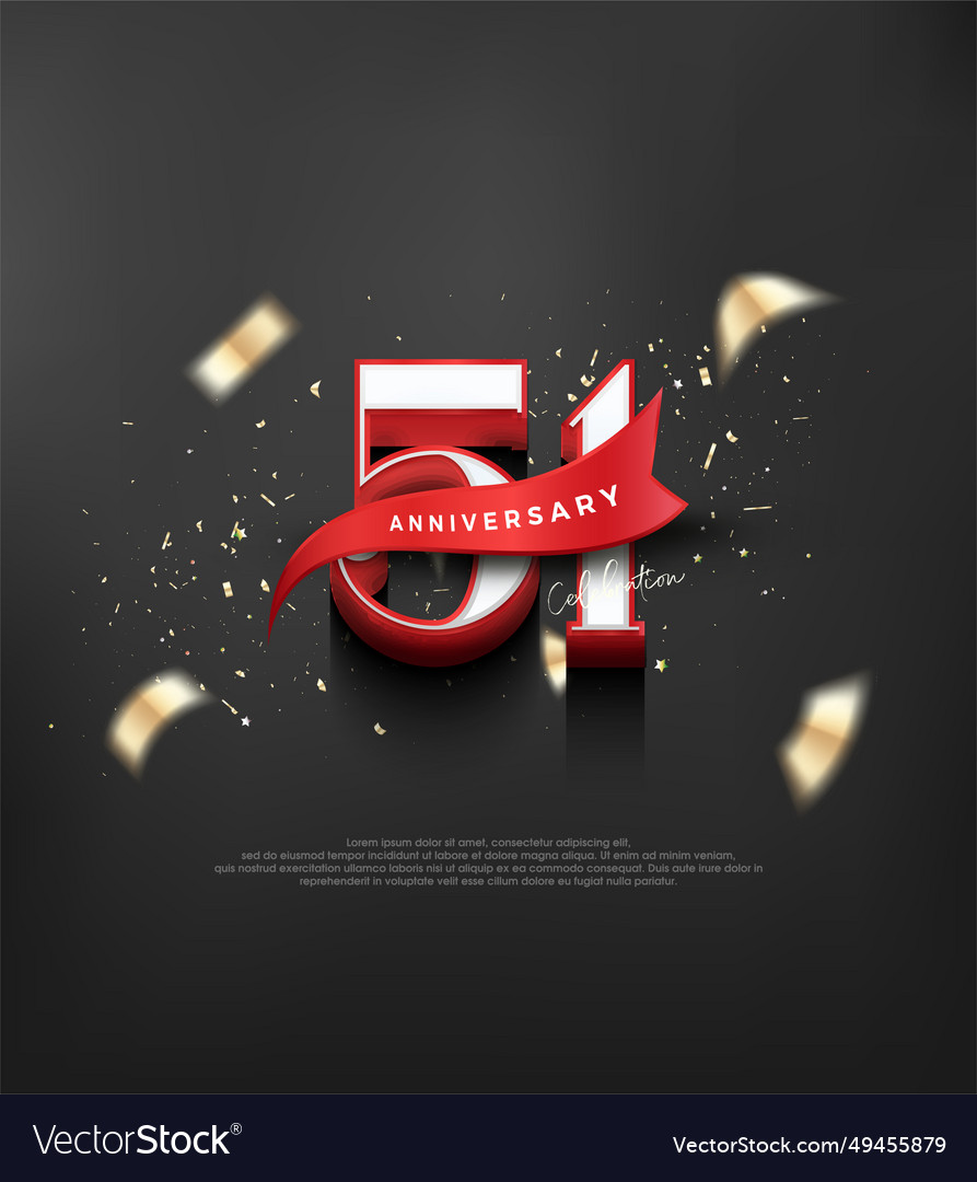 Classic design number to celebrate the 51st Vector Image