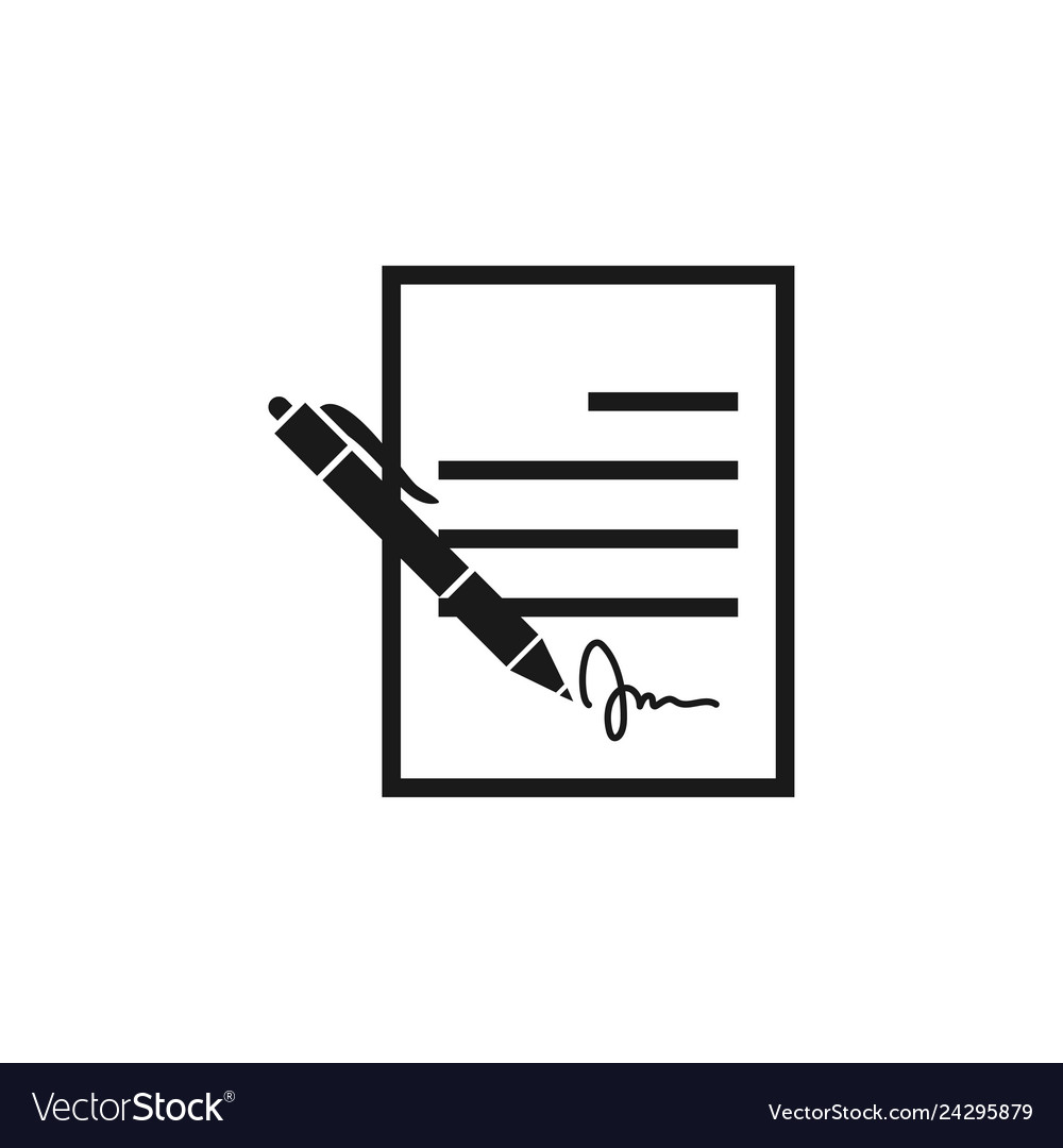 Contract sign icon design template isolated