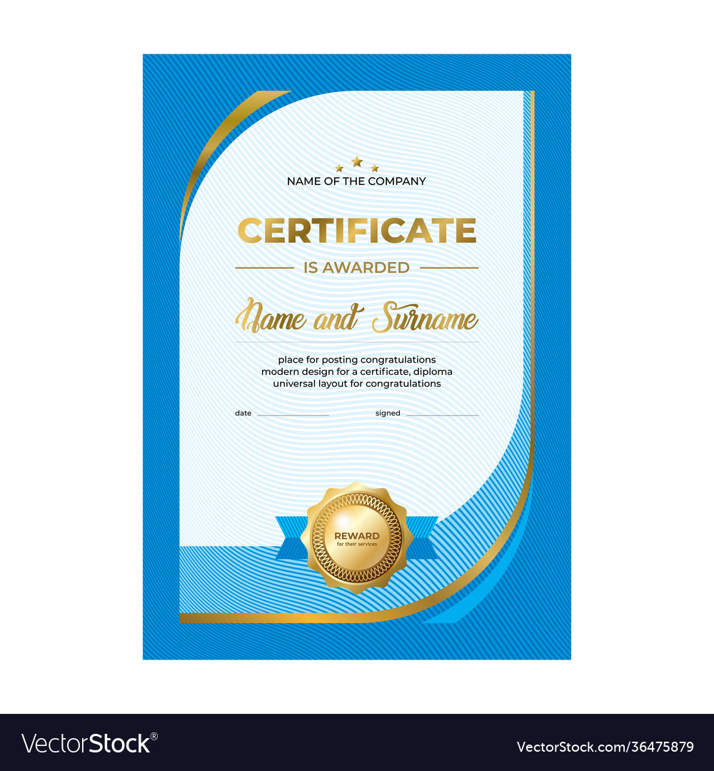 Design certificate diploma modern geometric Vector Image