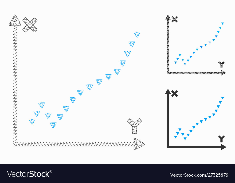 Dotted function plot mesh carcass model vector image Dotted function plot mesh carcass model