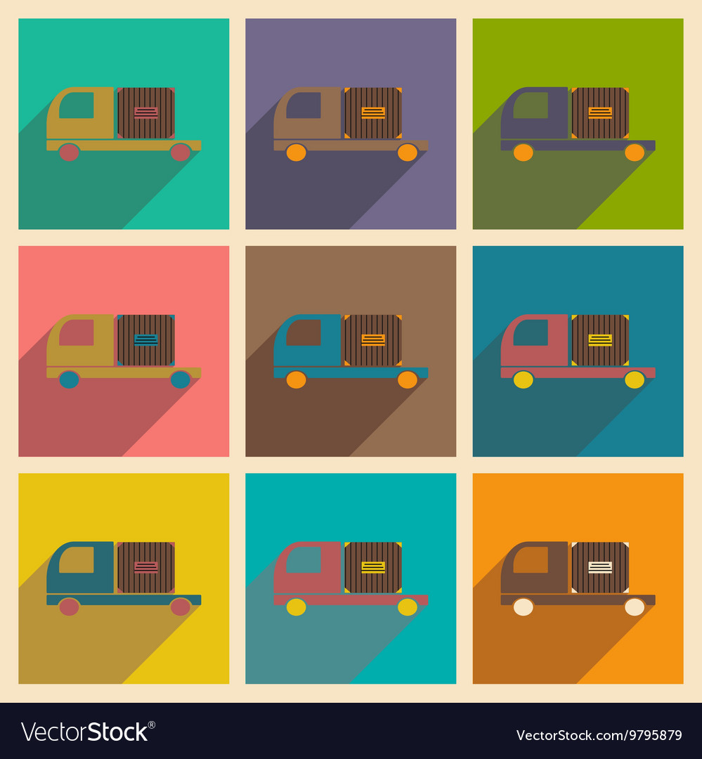 Flat with shadow concept and mobile application