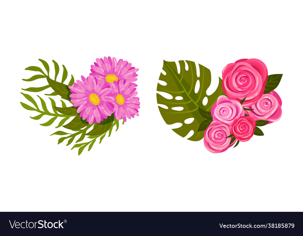 Floral blooming heart shape with fragrant blossom