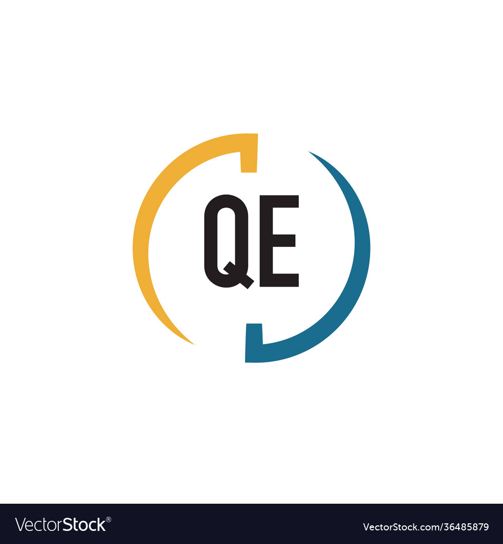 Initial letter qe swoosh design logo concept