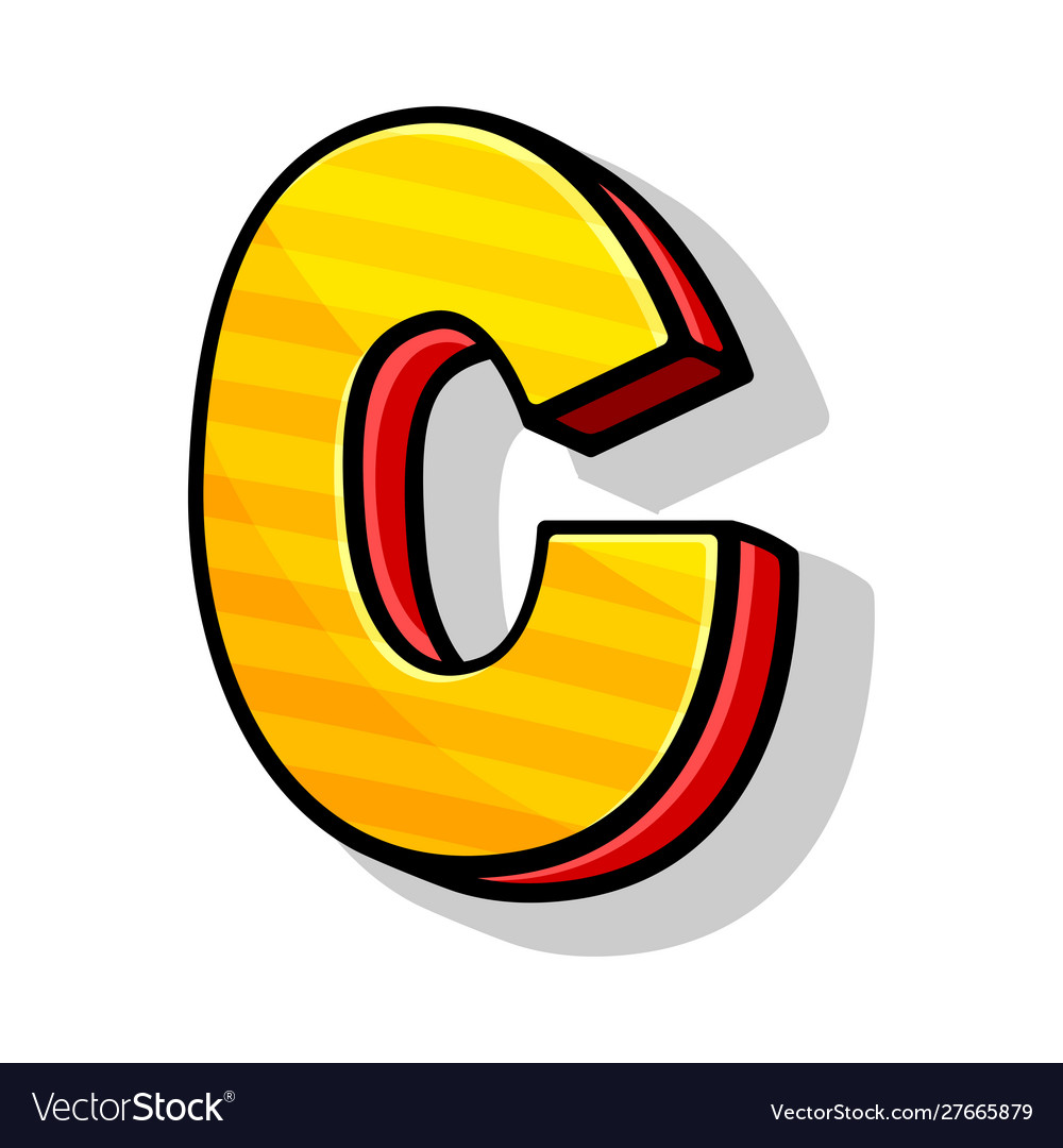Isometric Capital C Letter