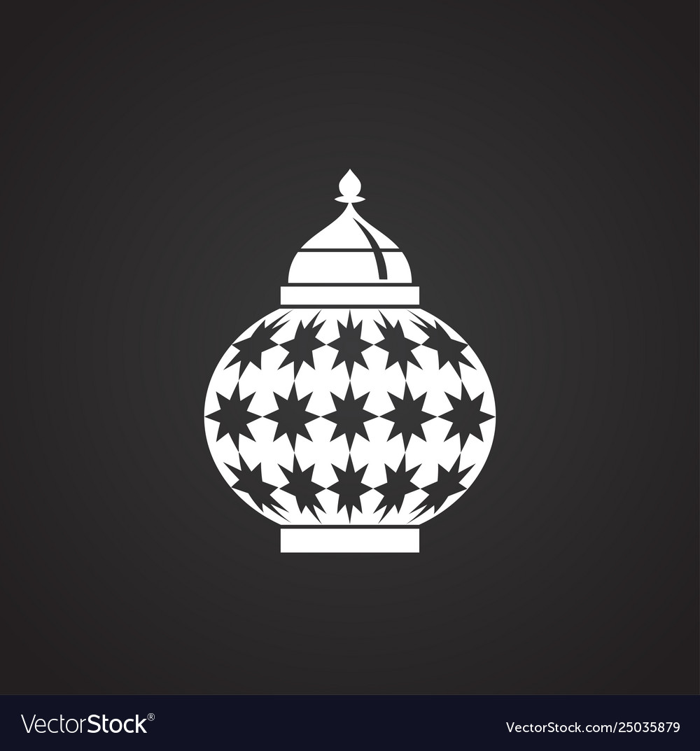 Lantern icon on background for graphic and web vector image Lantern icon on background for graphic and web