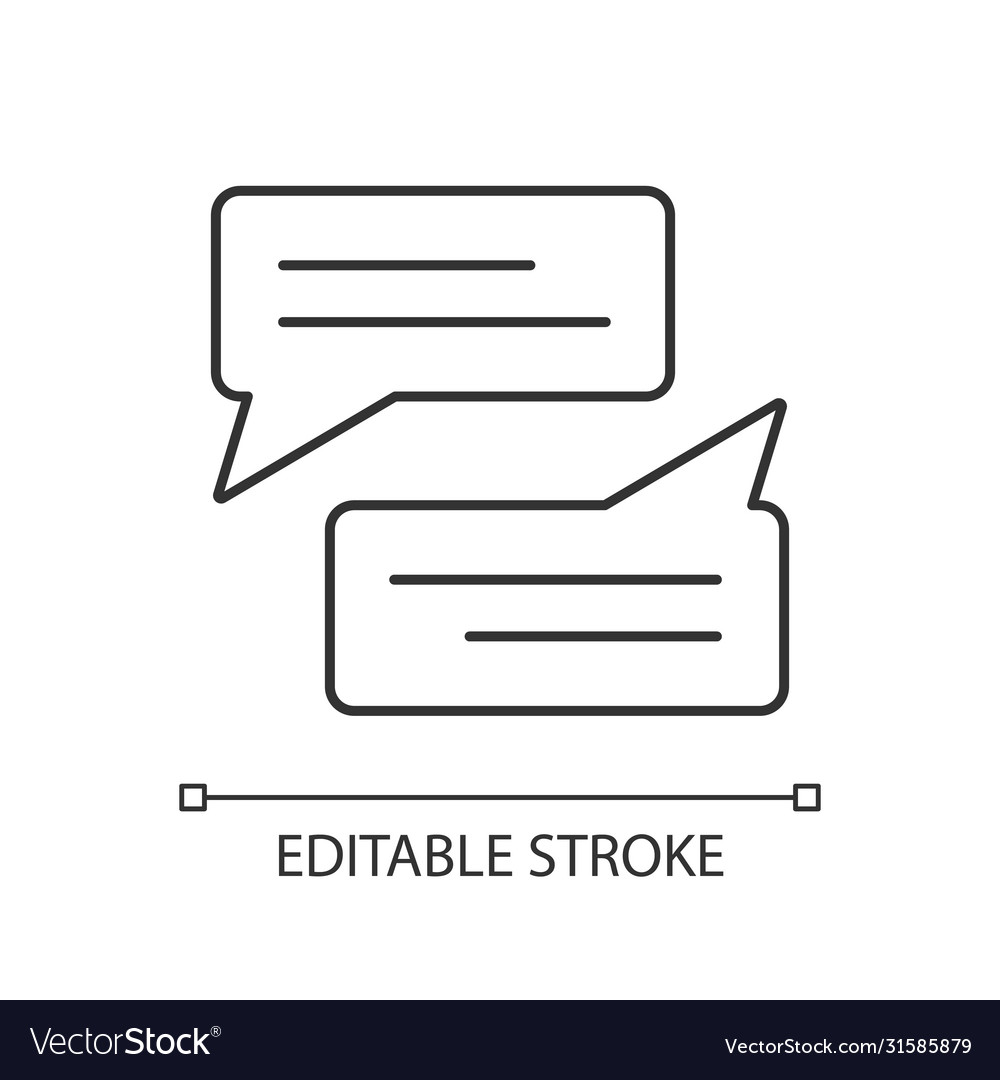Message bubbles pixel perfect linear icon vector image Message bubbles pixel perfect linear icon